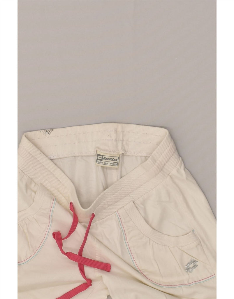 LOTTO Girls Capri Tracksuit Trousers 13-14 Years White | Vintage Lotto | Thrift | Second-Hand Lotto | Used Clothing | Messina Hembry 