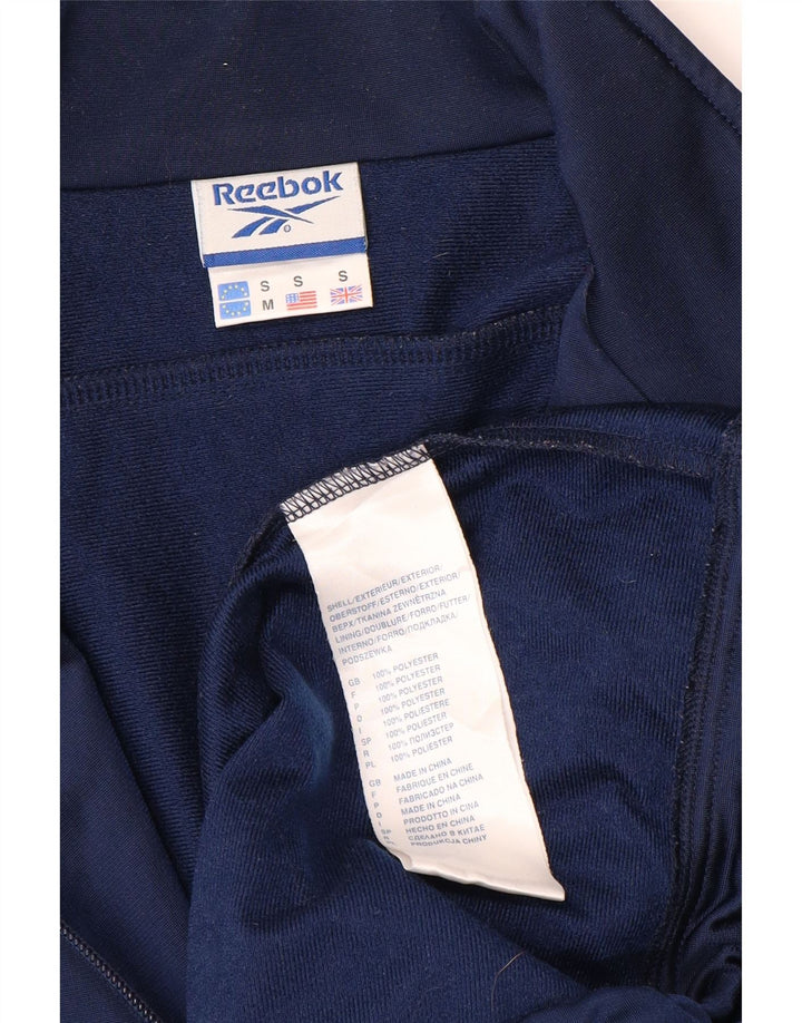 REEBOK Mens Loose Fit Tracksuit Top Jacket Small Navy Blue Polyester