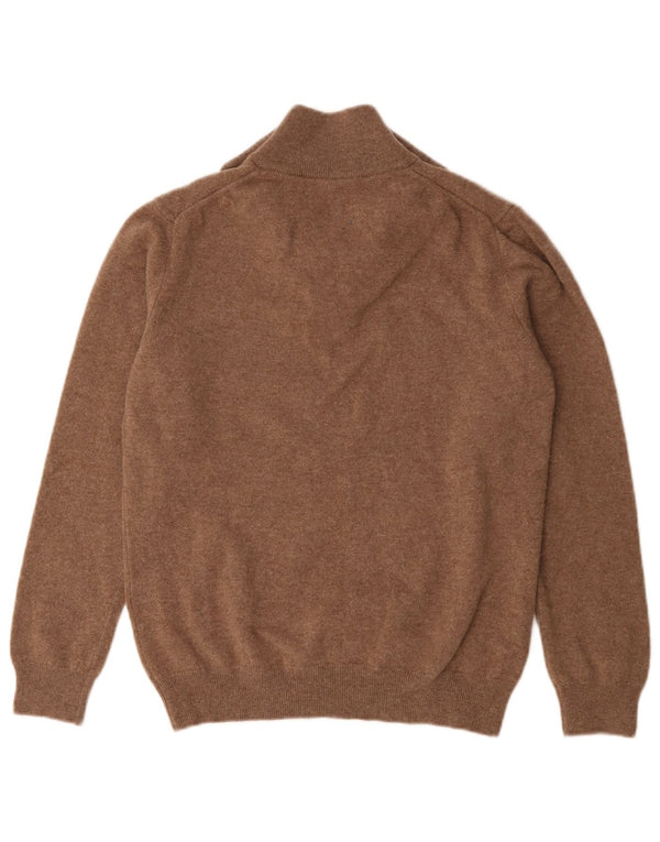 Gant Boys Zip Neck Jumper Sweater 14-15 Years Brown Lambswool