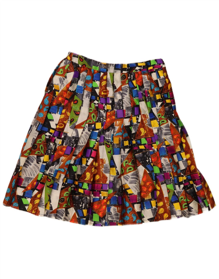 Vintage Womens Knife Pleated Skirt W28 Medium Multicoloured