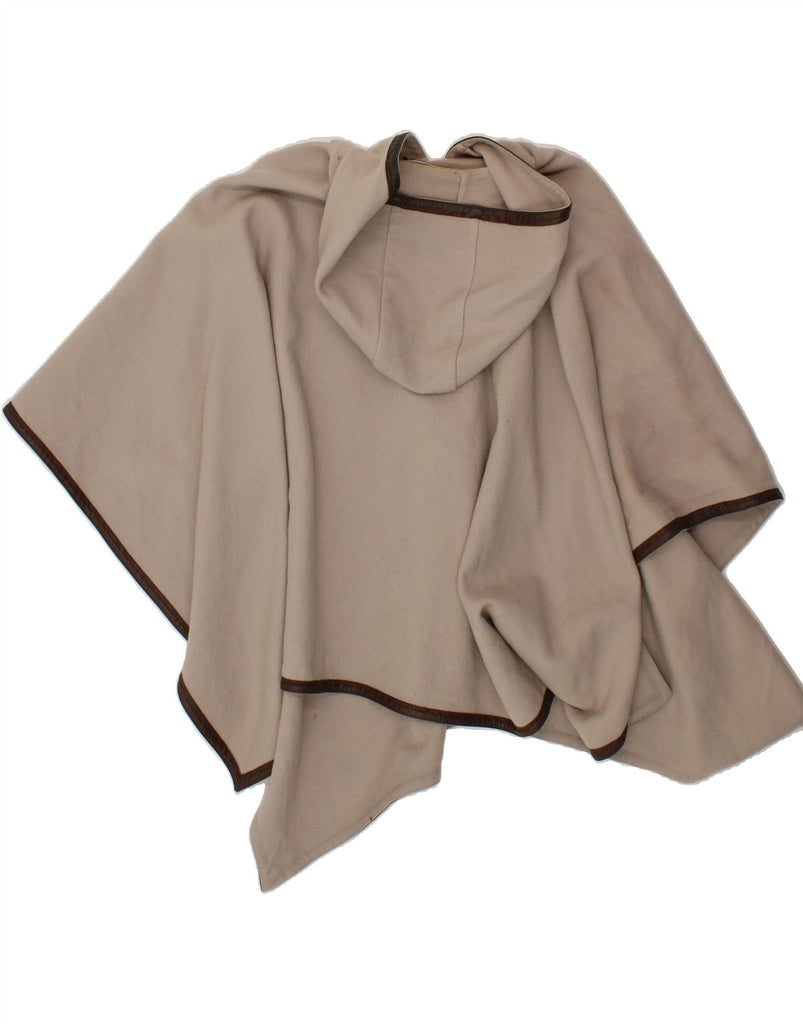 ZARA Womens Hooded Asymmetric Poncho Coat UK 14 Medium Beige Wool Vintage Zara and Second-Hand Zara from Messina Hembry 
