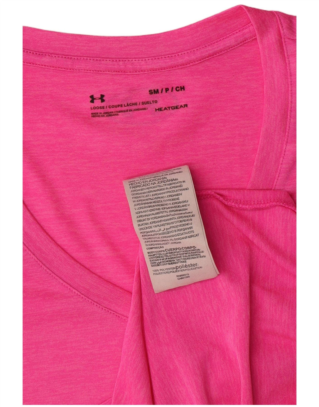 UNDER ARMOUR Womens Heat Gear T-Shirt Top UK 10 Small Pink Polyester