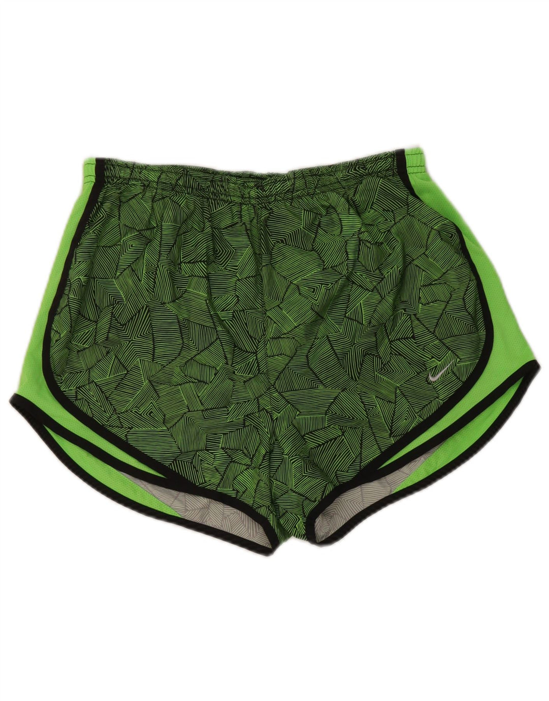 Nike Womens Dri Fit Sport Shorts UK 14 Medium Green Geometric Polyester