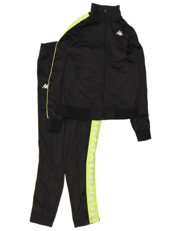 KAPPA Boys Graphic Full Tracksuit 15-16 Years  Black Colourblock Polyester