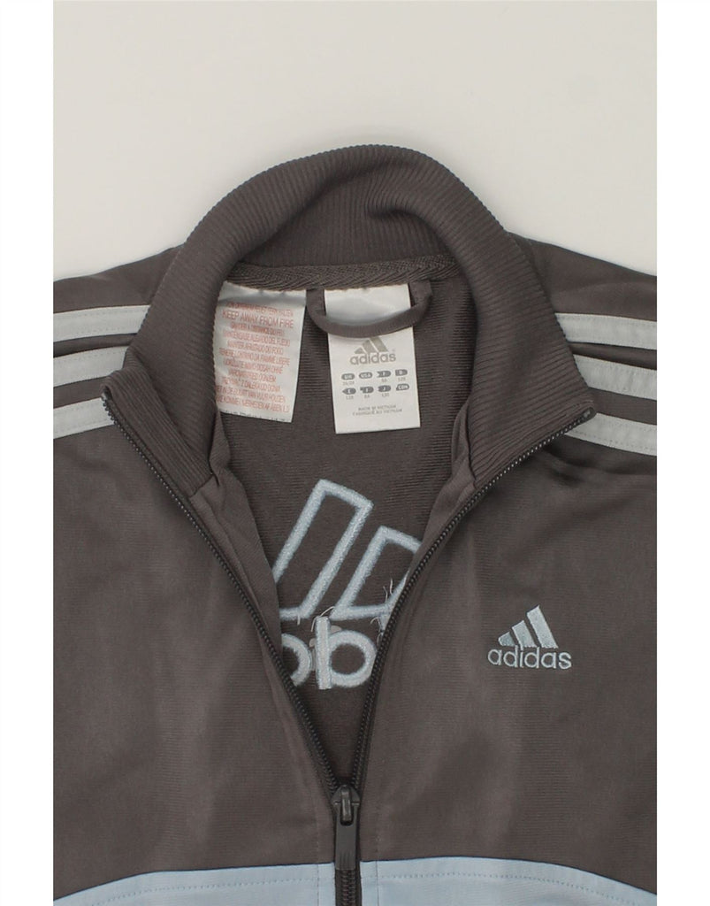 ADIDAS Boys Tracksuit Top Jacket 7-8 Years Grey Colourblock Polyester | Vintage Adidas | Thrift | Second-Hand Adidas | Used Clothing | Messina Hembry 