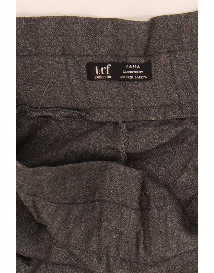 Zara Womens Cropped Trousers Small W26 L23 Grey