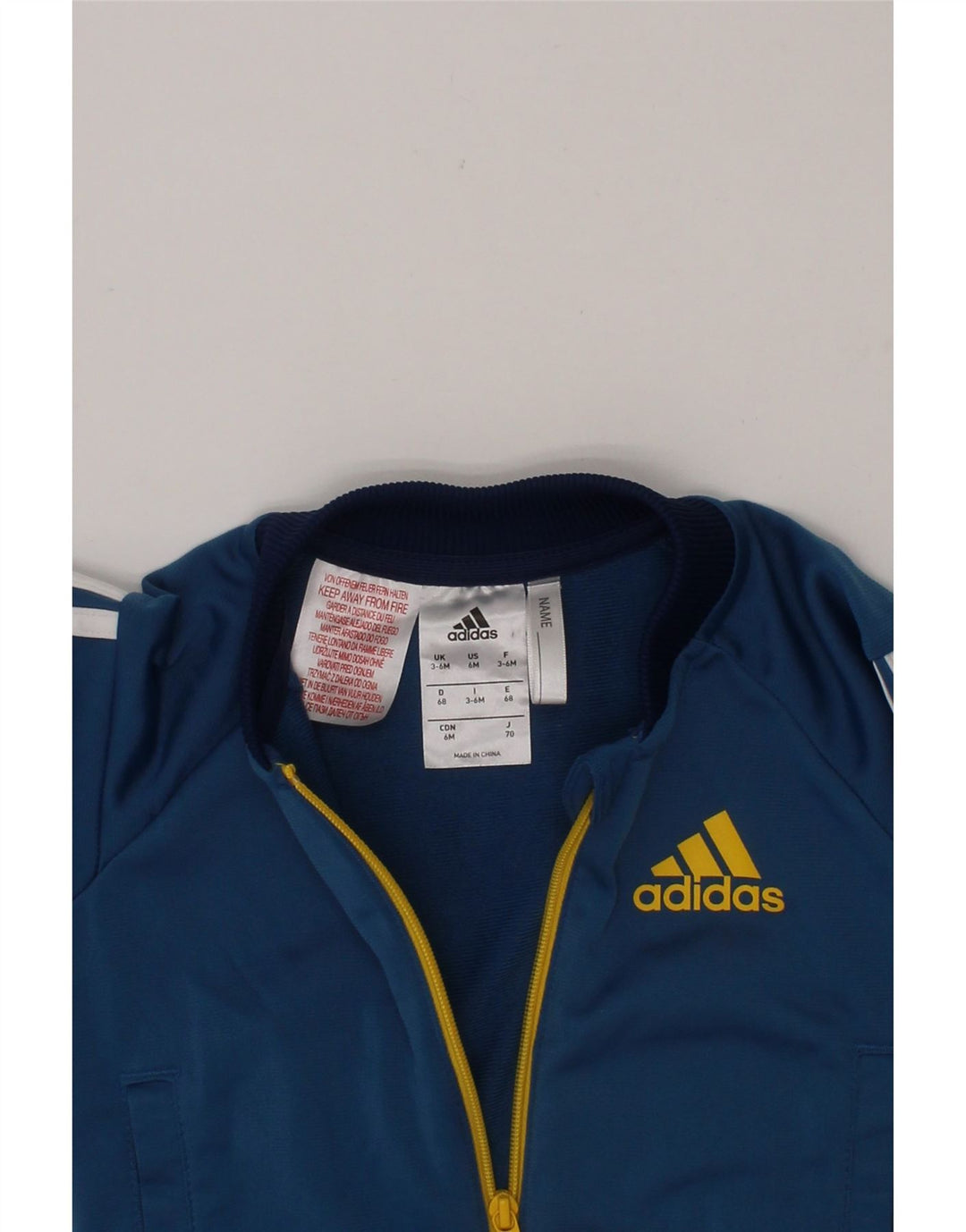 ADIDAS Baby Boys Tracksuit Top Jacket 3-6 Months Blue Polyester Vintage Adidas and Second-Hand Adidas from Messina Hembry 