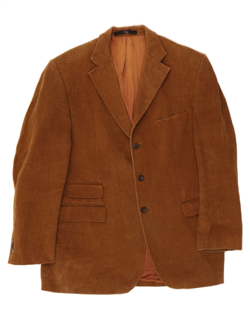 DAKS Mens 3 Button Blazer Jacket UK 38 Medium Brown Cotton Vintage DAKS and Second-Hand DAKS from Messina Hembry 