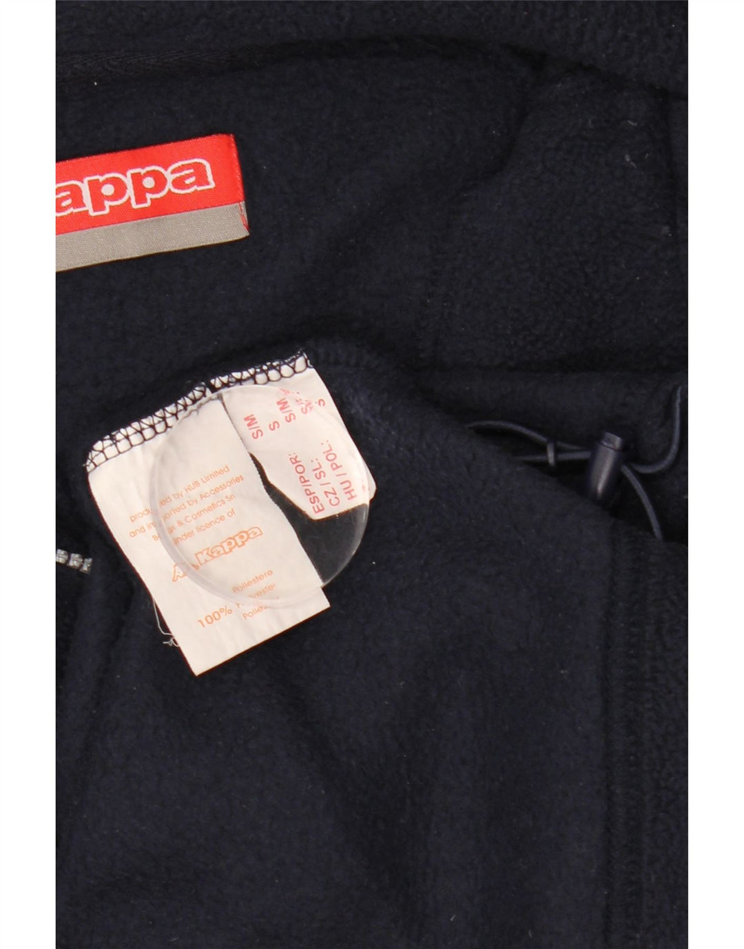 KAPPA Mens Zip Neck Fleece Jumper Small Navy Blue Polyester