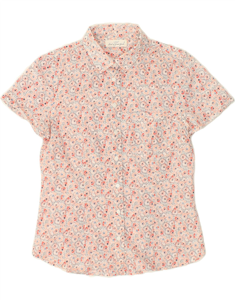 H&M Womens Short Sleeve Shirt UK 12 Medium Pink Floral | Vintage H&M | Thrift | Second-Hand H&M | Used Clothing | Messina Hembry 