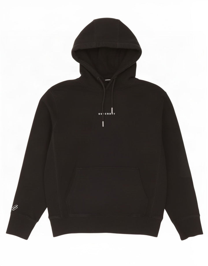 Superdry Mens Hoodie Jumper Medium Black Cotton
