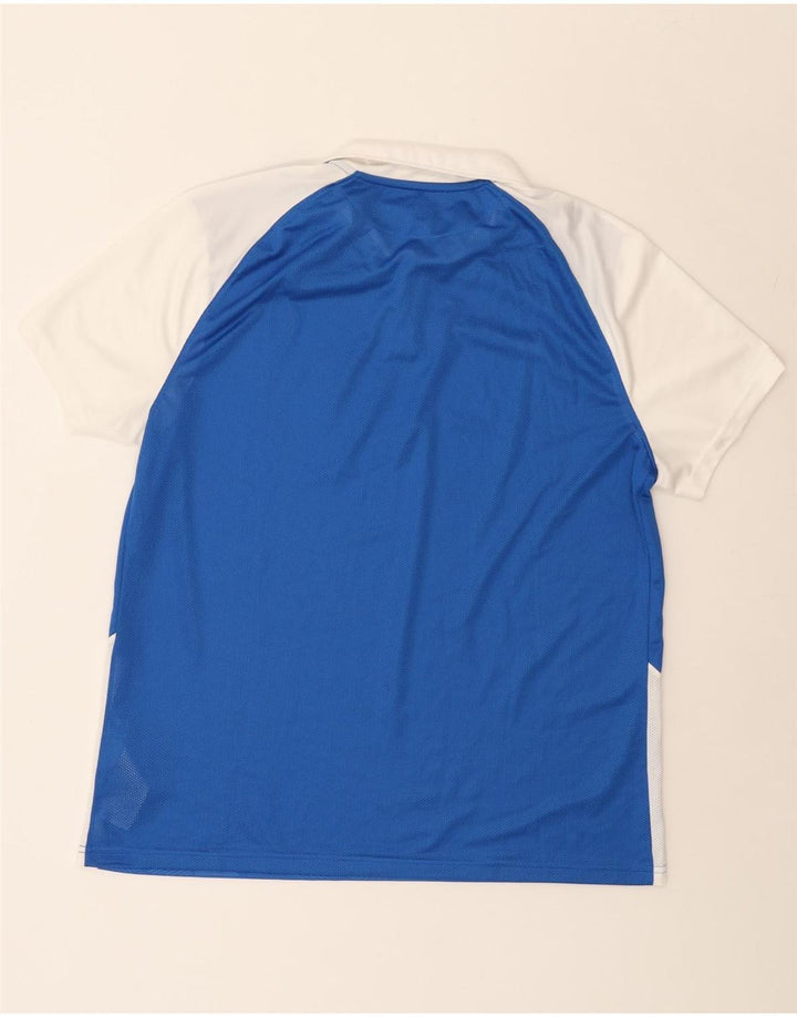 NIKE Mens Polo Shirt XL Blue Colourblock Polyester