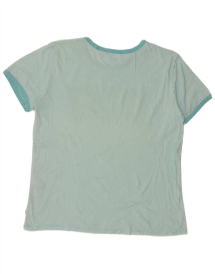 Levi's Womens Graphic T-Shirt Top UK 16 Large Blue Cotton