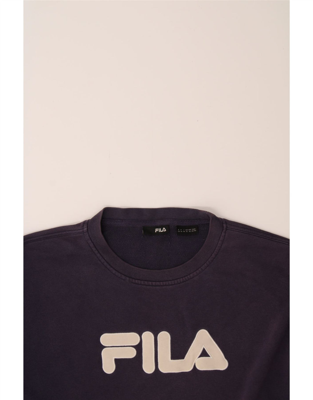 FILA Mens Graphic Sweatshirt Jumper XL Navy Blue Vintage Fila and Second-Hand Fila from Messina Hembry 