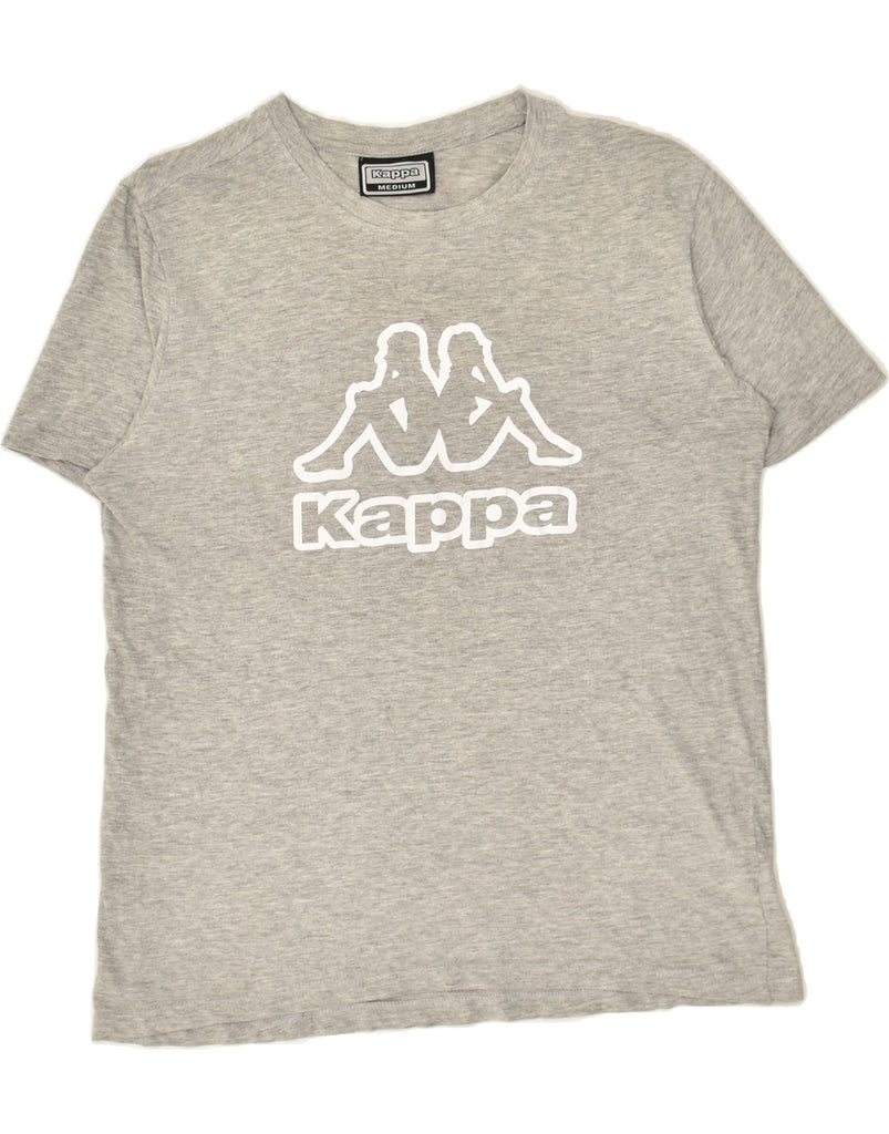 KAPPA Womens Graphic T-Shirt Top UK 14 Medium Grey Cotton | Vintage Kappa | Thrift | Second-Hand Kappa | Used Clothing | Messina Hembry 