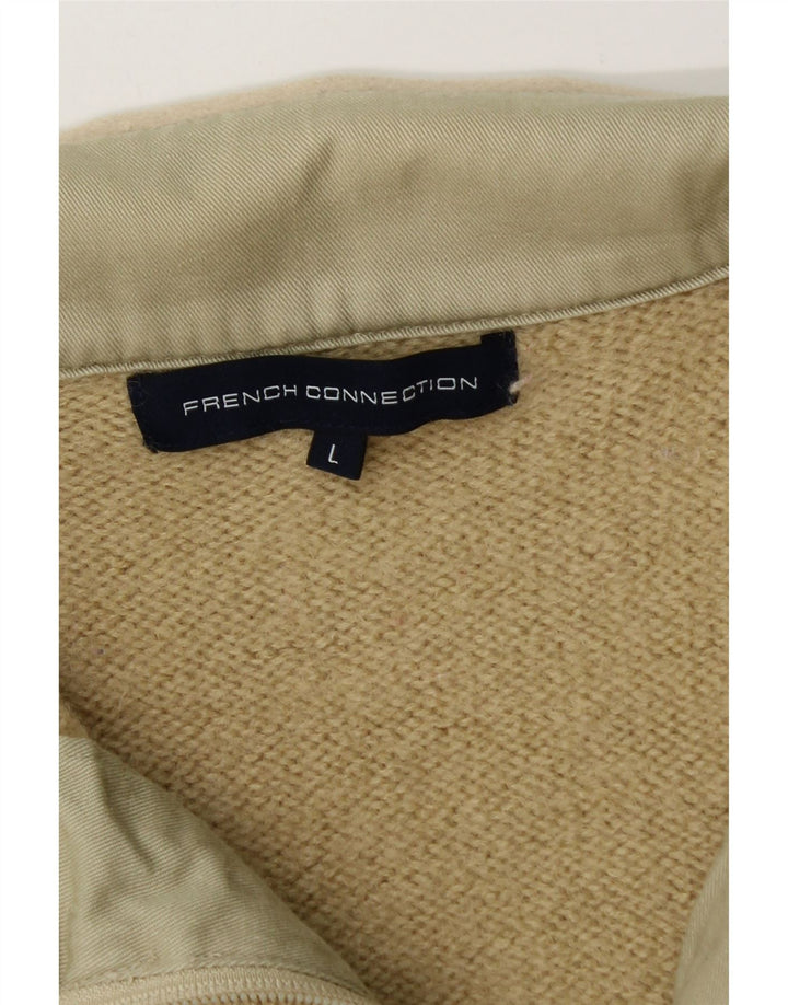 French Connection Womens Cardigan Sweater UK 14 Large Beige Wool