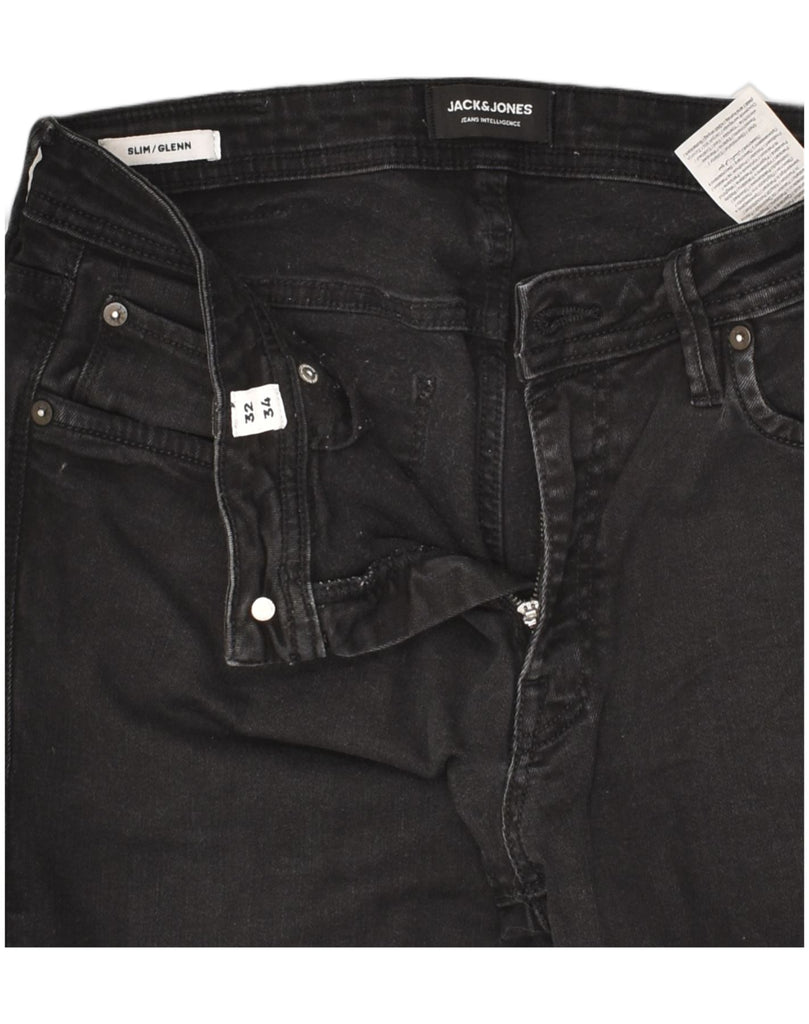 JACK & JONES Mens GLENN Slim Jeans W32 L34 Black Cotton | Vintage Jack & Jones | Thrift | Second-Hand Jack & Jones | Used Clothing | Messina Hembry 