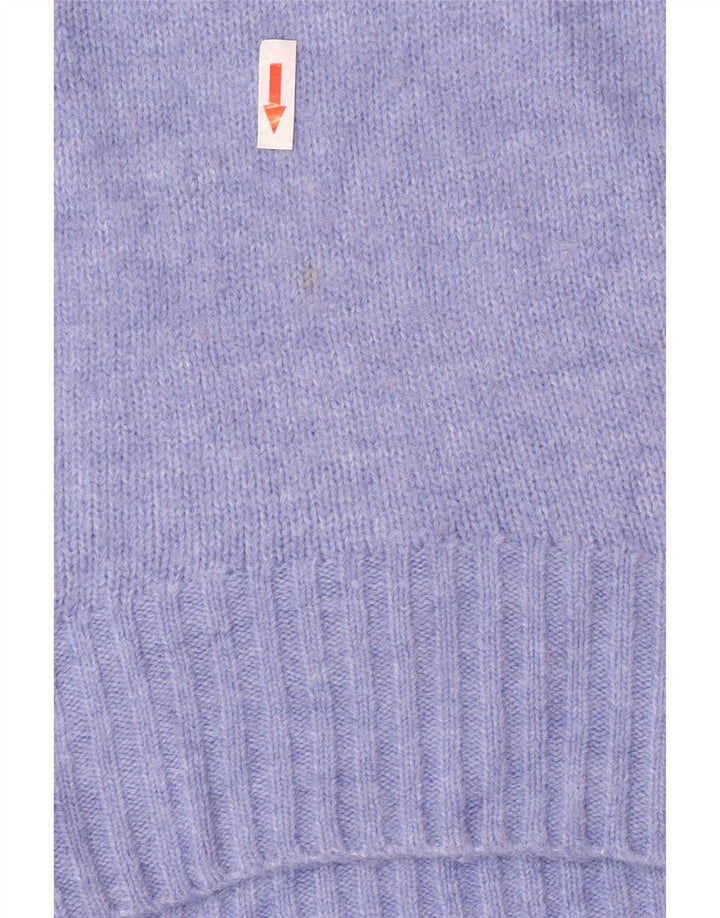 Massimo Dutti Womens Oversized Crew Neck Jumper Sweater UK 10 Small Blue