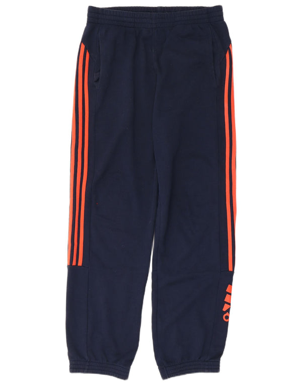 Adidas Mens Graphic Tracksuit Trousers Joggers Medium Navy Blue Cotton