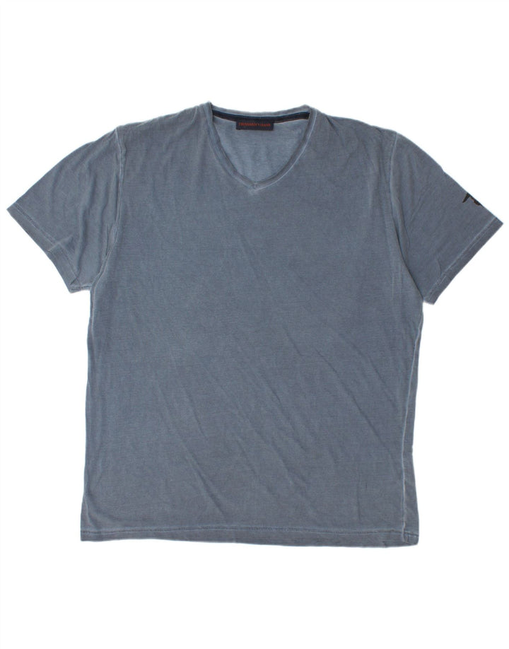 Trussardi Jeans Mens T-Shirt Top 2XL Blue Cotton