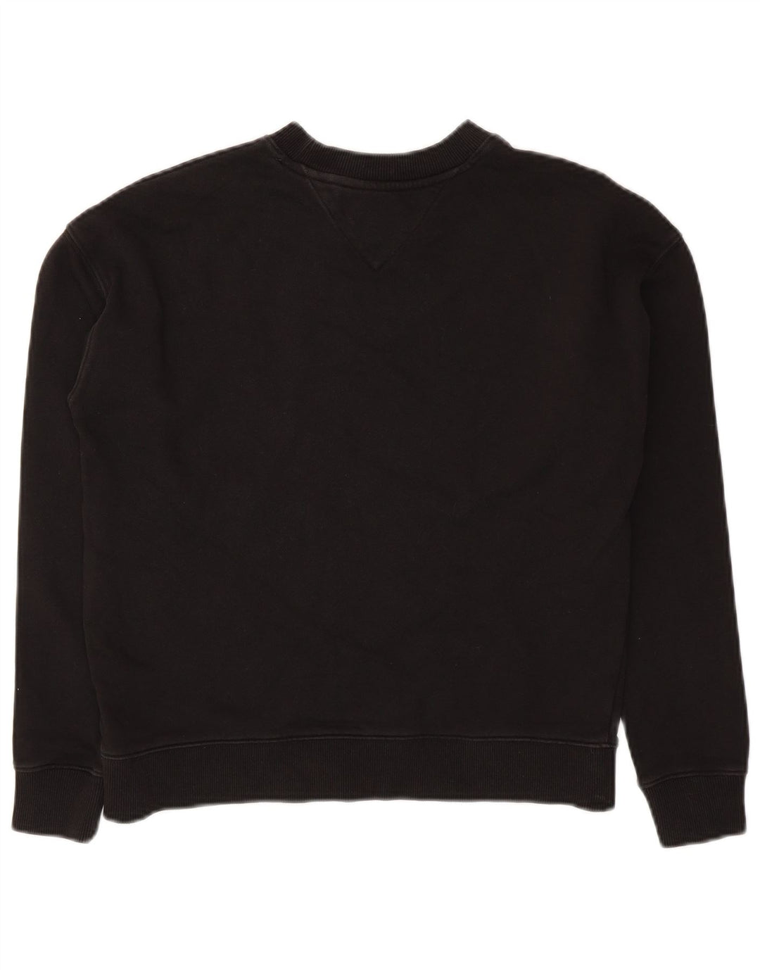Tommy Hilfiger Womens Crop Oversized Sweatshirt Jumper UK 10 Small Black