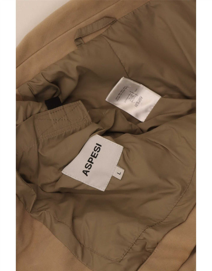 Aspesi Mens 3 Button Blazer Jacket Size 40 Large Beige Cotton