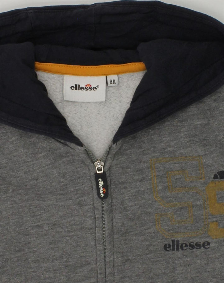 ELLESSE Boys Zip Hoodie Sweater 7-8 Years Grey Colourblock Cotton | Vintage Ellesse | Thrift | Second-Hand Ellesse | Used Clothing | Messina Hembry 
