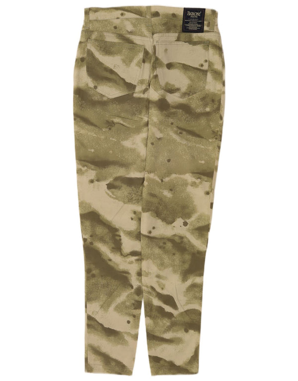 Baroni Womens Tapered Casual Trousers EU 40 Medium W28 L28 Khaki Camouflage