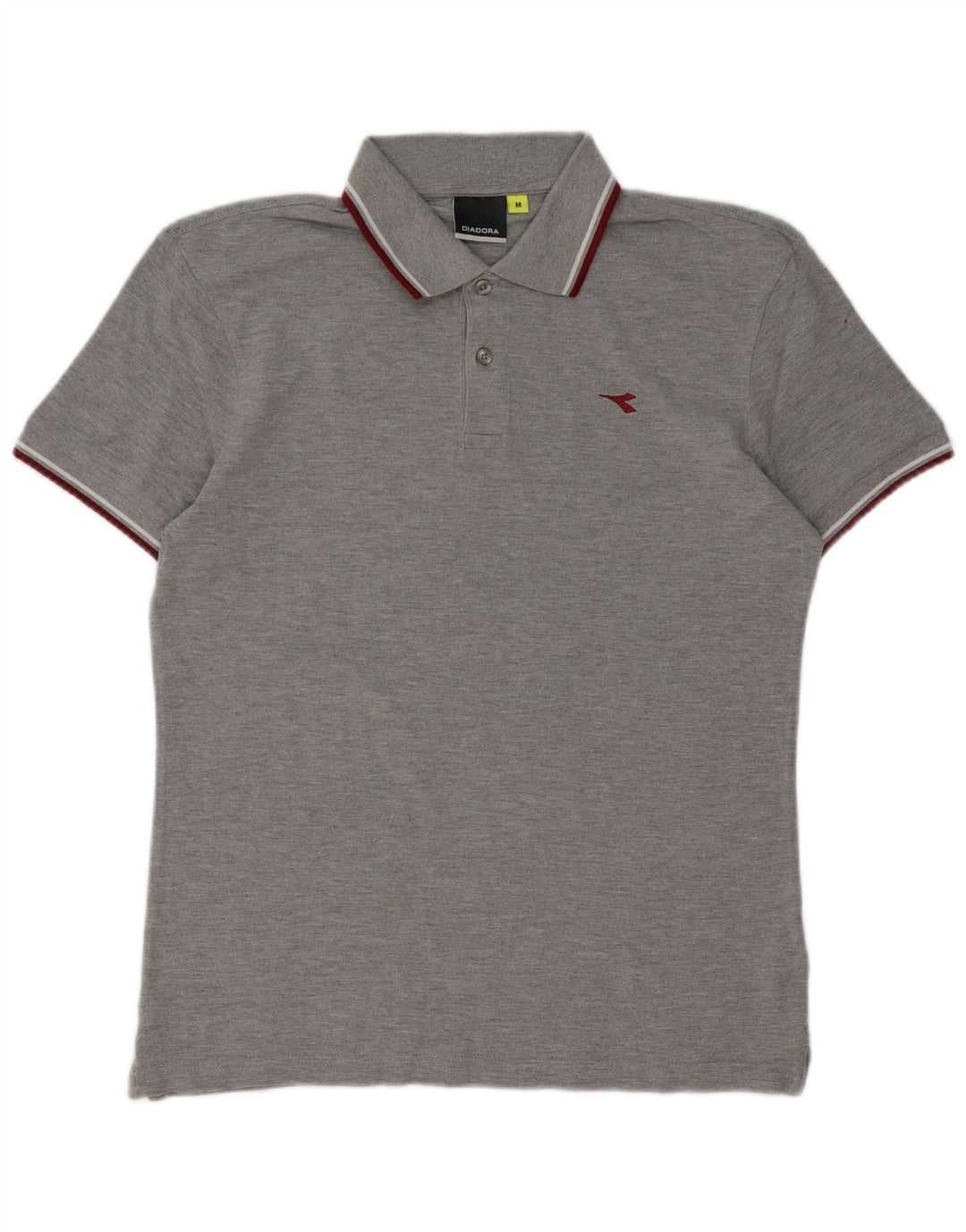 Diadora Mens Regular Fit Polo Shirt Medium Grey Cotton