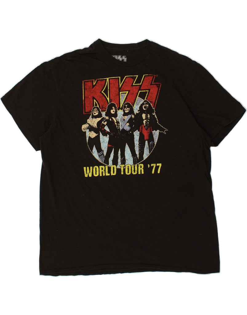 KISS Mens Graphic T-Shirt Top XL Black Cotton Vintage Kiss and Second-Hand Kiss from Messina Hembry 