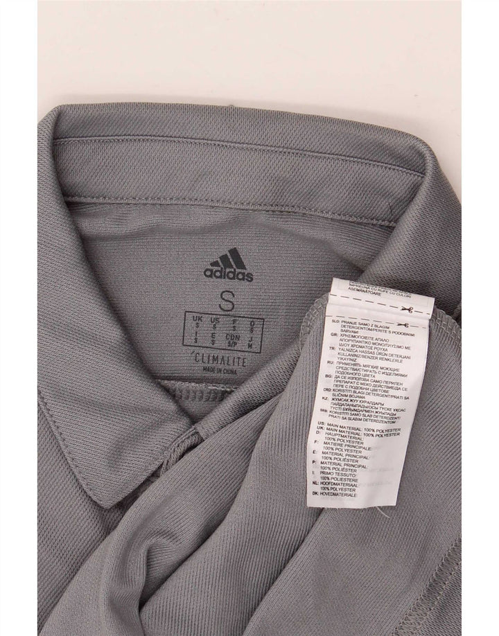 Adidas Mens Climalite Polo Shirt Small Grey Colourblock Polyester
