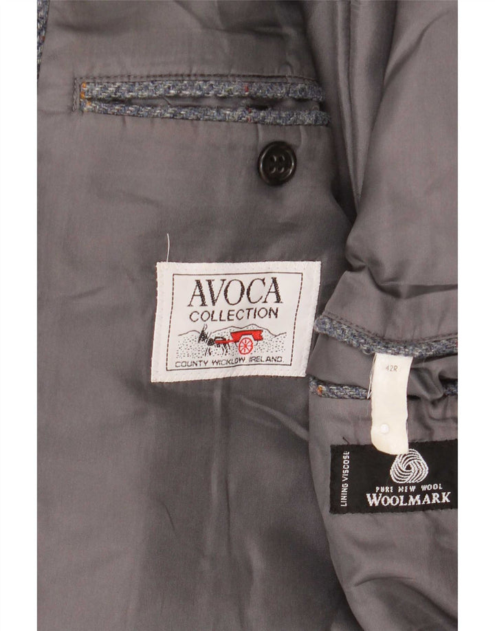 Avoca Mens 3 Button Blazer Jacket UK 42 XL Grey Wool