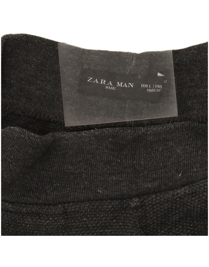 Zara Mens Tracksuit Trousers Joggers Large Grey