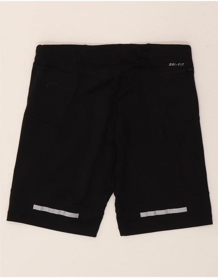 Nike Womens Dri Fit Sport Shorts UK 12 Medium Black Colourblock Polyester
