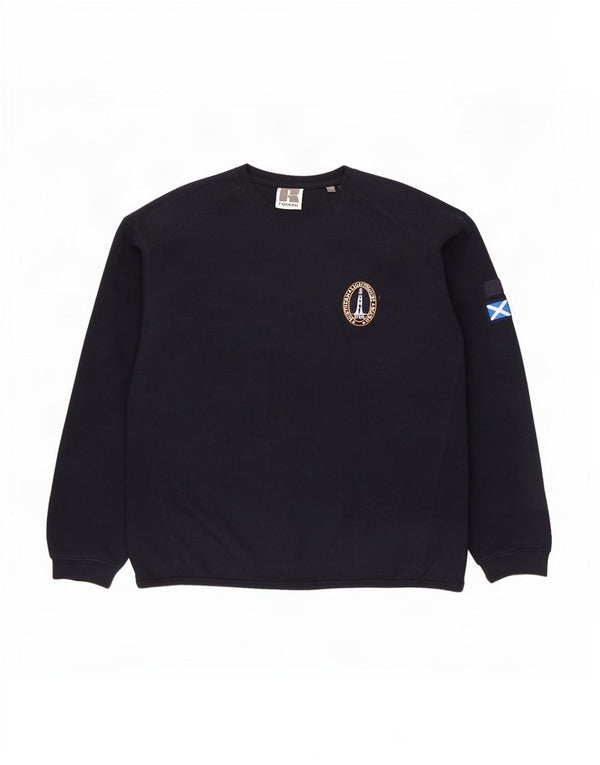 Russell Athletic Mens Sweatshirt Jumper Large Navy Blue Cotton