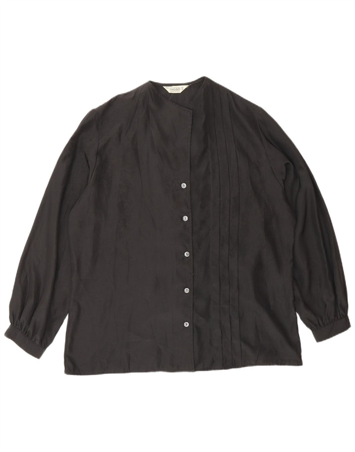 VINTAGE Womens Shirt Blouse IT 46 Large Black Polyester
