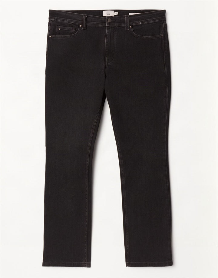 Marks & Spencer Mens Regular Straight Jeans W36 L31 Black Cotton