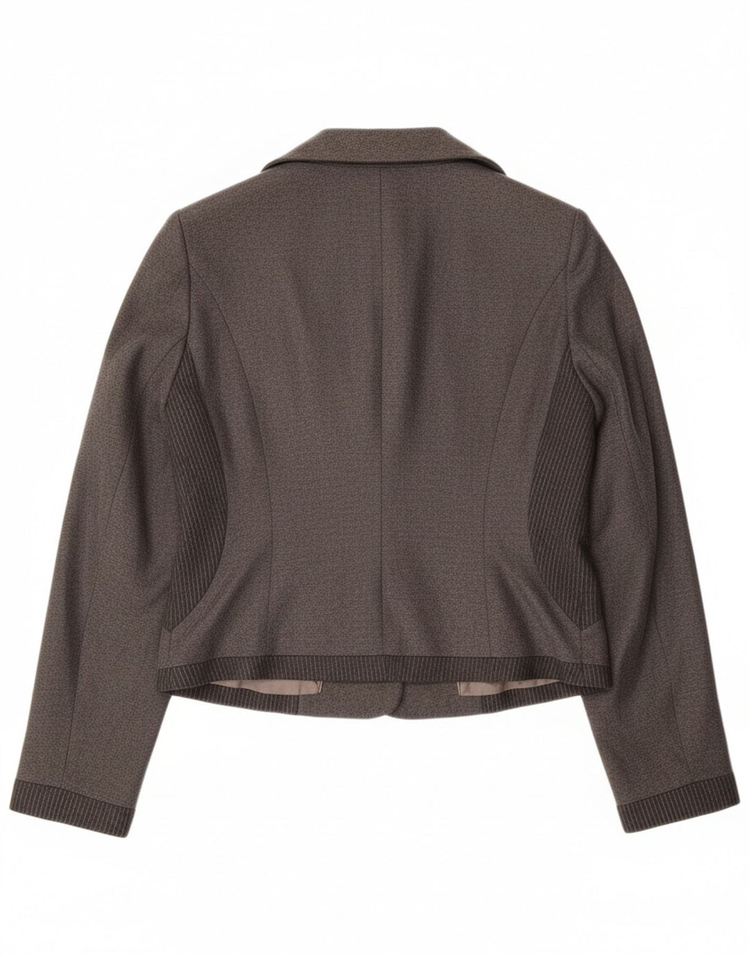 QUIN AND DONNELLY Womens Crop 3 Button Blazer Jacket UK 12 Medium Grey