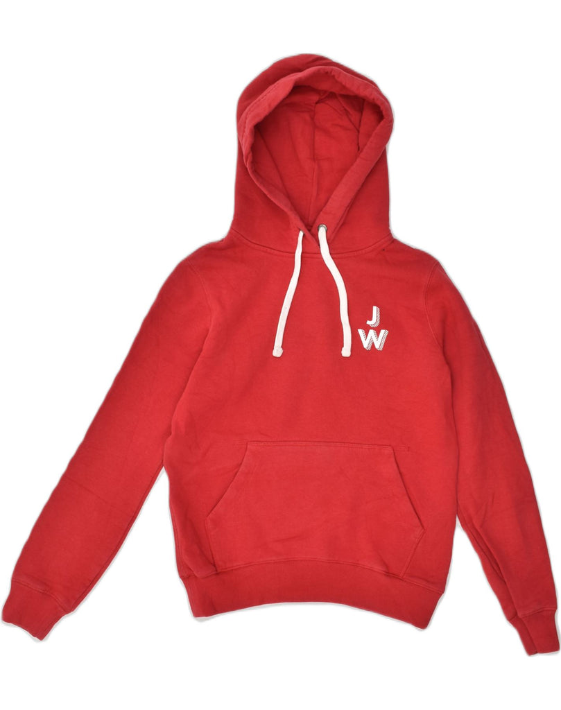 JACK WILLS Womens Graphic Hoodie Jumper UK 8 Small  Red Cotton | Vintage Jack Wills | Thrift | Second-Hand Jack Wills | Used Clothing | Messina Hembry 