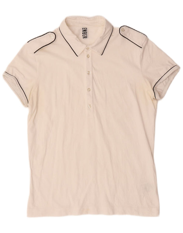Bikkembergs Mens Military Polo Shirt Large White Cotton
