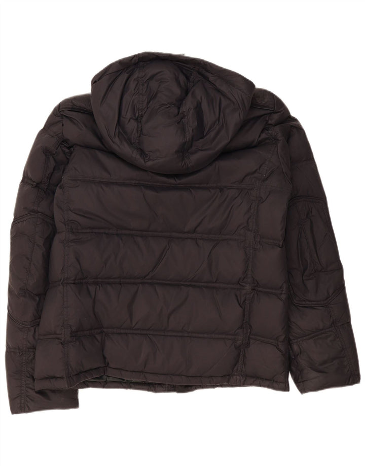 Blauer Mens Hooded Padded Jacket UK 42 Large Black Polyamide