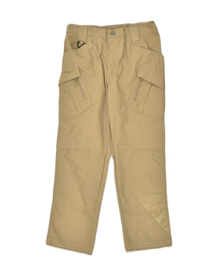 VINTAGE Mens Straight Cargo Trousers Large W34 L26  Brown Polyester | Vintage Vintage | Thrift | Second-Hand Vintage | Used Clothing | Messina Hembry 