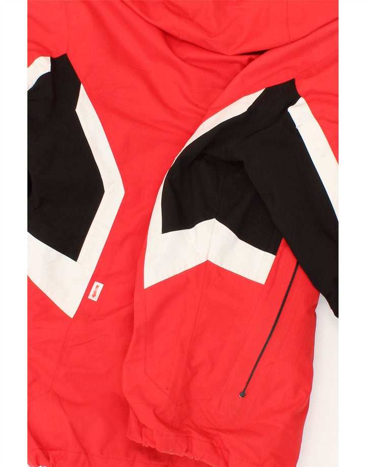 VINTAGE Womens Hooded Windbreaker Jacket UK 10 Small  Red Colourblock Vintage Vintage and Second-Hand Vintage from Messina Hembry 