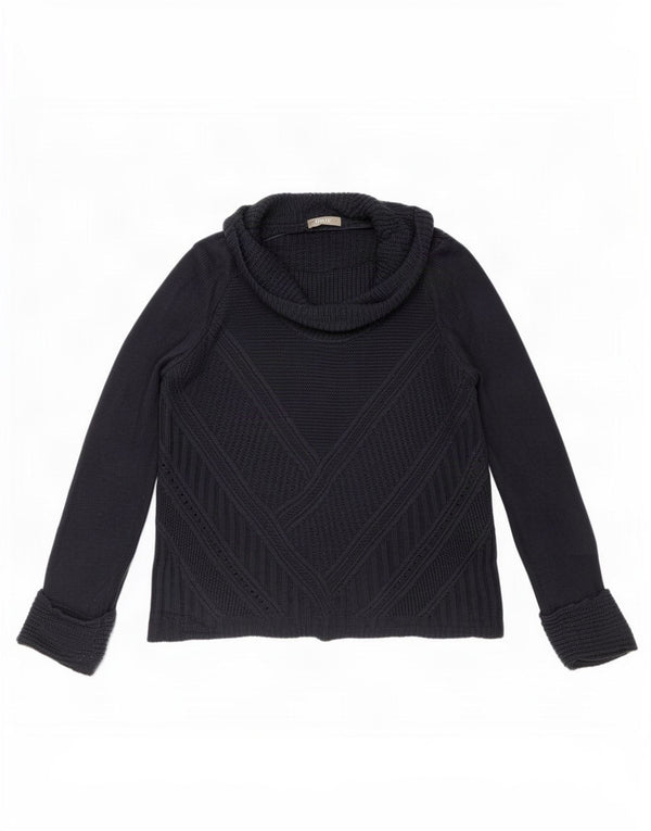 Oasis Womens Roll Neck Jumper Sweater UK 14 Medium Navy Blue Polyacrylic