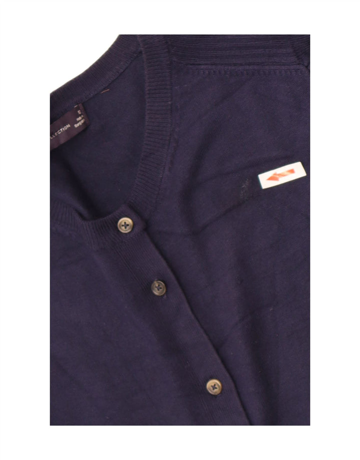 Marks & Spencer Womens Cardigan Sweater UK 12 Medium  Navy Blue Viscose