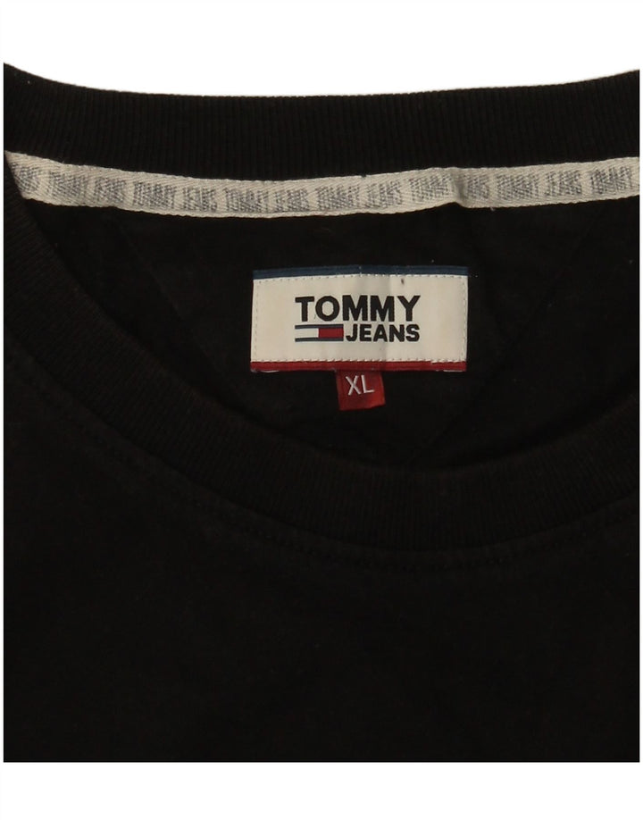 Tommy Hilfiger Mens T-Shirt Top XL Black Colourblock