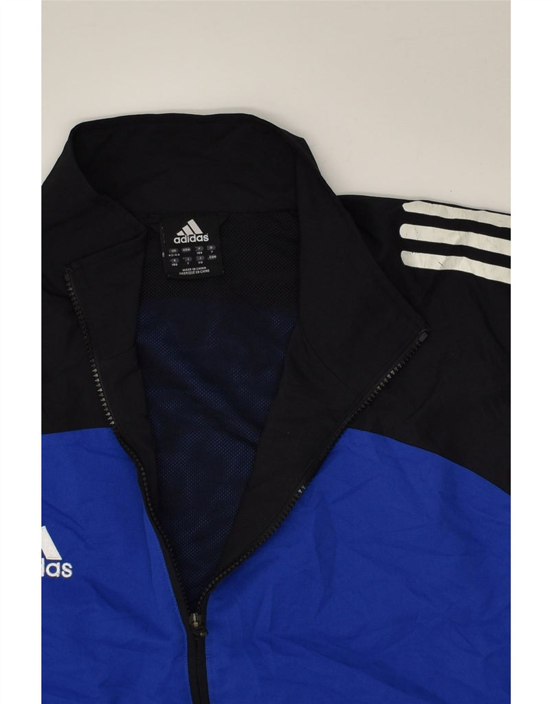 ADIDAS Mens Tracksuit Top Jacket UK 42/44 Large Blue Colourblock Polyester | Vintage Adidas | Thrift | Second-Hand Adidas | Used Clothing | Messina Hembry 