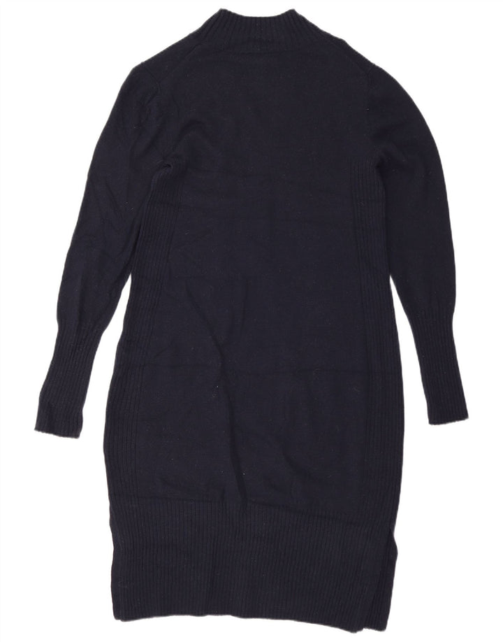 Hobbs Womens Jumper Dress UK 12 Medium Navy Blue Wool