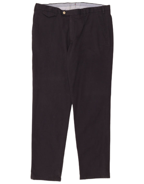 Massimo Dutti Mens Slim Suit Trousers EU 50 2XL W40 L34 Navy Blue Cotton