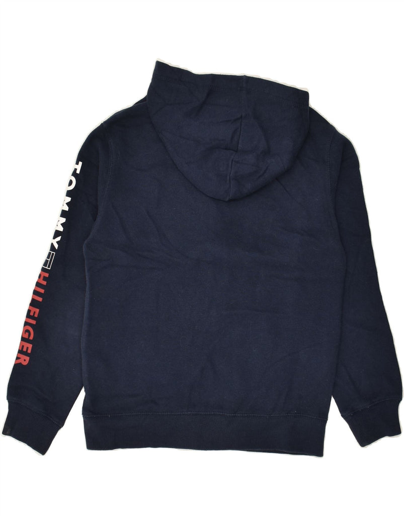 TOMMY HILFIGER Boys Graphic Zip Hoodie Sweater 12-13 Years Navy Blue | Vintage Tommy Hilfiger | Thrift | Second-Hand Tommy Hilfiger | Used Clothing | Messina Hembry 